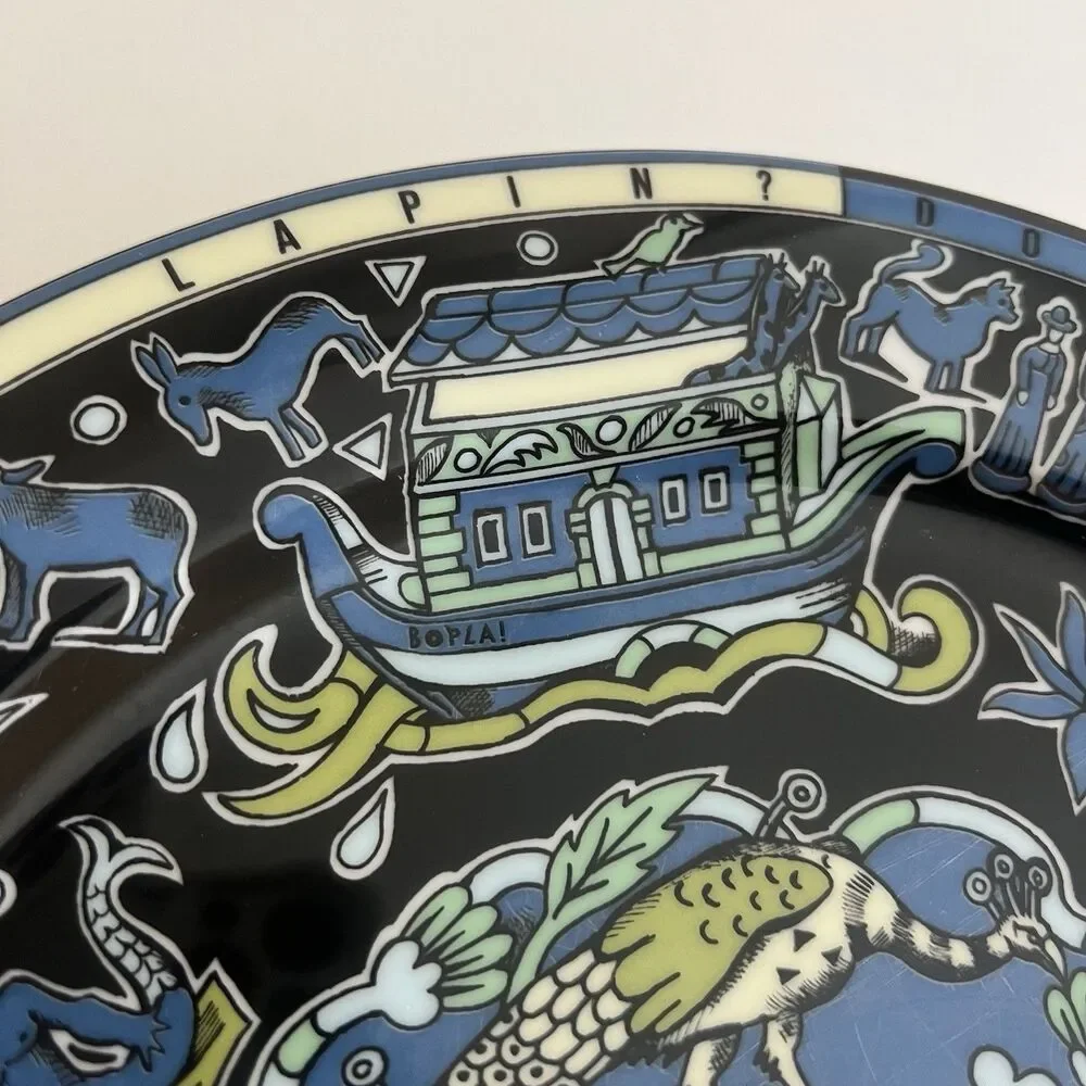 Bopla! Langenthal Where Is The Rabbit? Dinner Plate 10.75”  Black Blue Vintage